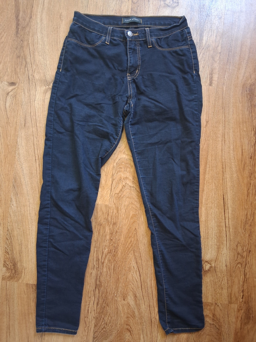 Flying Monkey Navy Stretch Jeggings with Contrast Stitching
